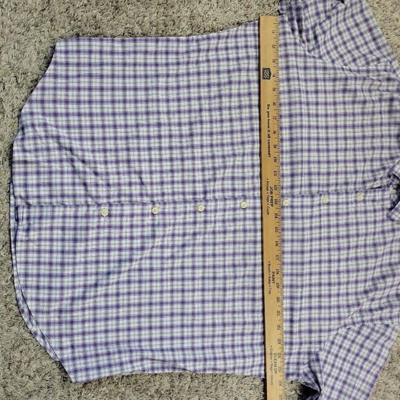 Peter Millar Southern Comfort Shirt  Mens Large Purple Check Long Sl Button READ - Picture 5 of 8